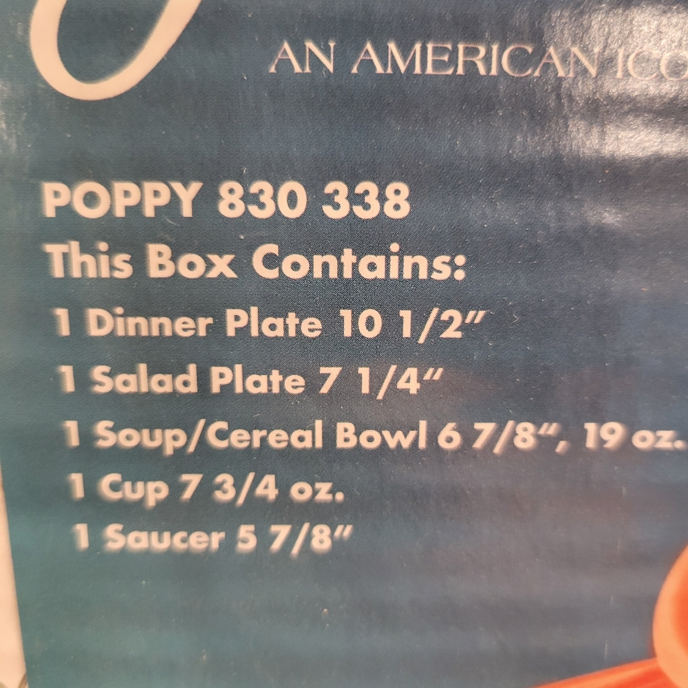 NIB Classic Rim 5-Piece Place Setting, Poppy - Picture 5 of 5